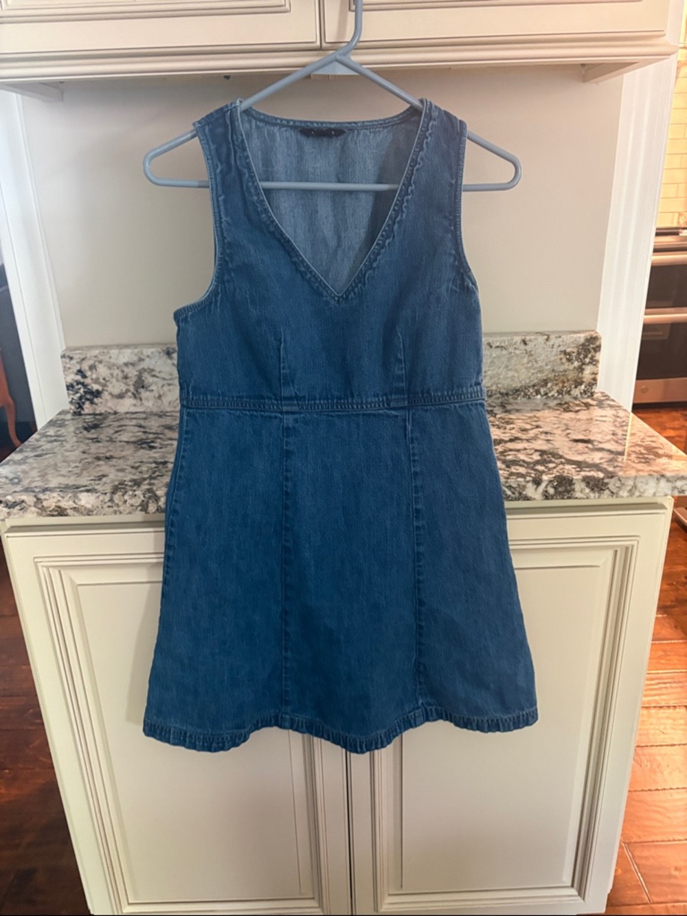 Y2K American Eagle Outfitters Blue Denim V-Neck Mini Dress